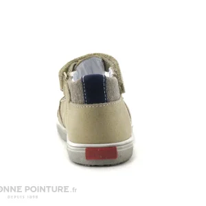 pas cher Coupon 🔔 Bébé Bopy RESTO Beige – Chaussure Ouverte Bebe Garcon – Velcro ⌛ 15