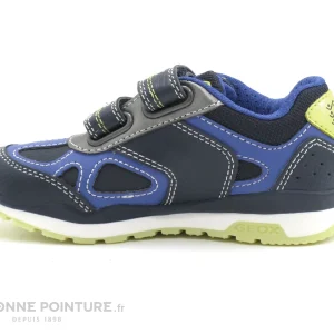 guranteed de qualité Offres ⭐ Bébé Geox PAVEL J8415A Navy Lime – 3 Velcros – Basket GARCON 🧨 13