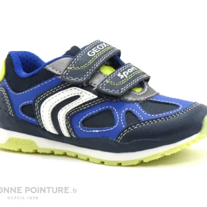 guranteed de qualité Offres ⭐ Bébé Geox PAVEL J8415A Navy Lime – 3 Velcros – Basket GARCON 🧨 19