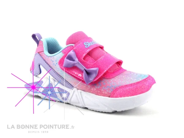 outlet soldes Bon marché 😀 Bébé Skechers TRI-BRIGHTS LIL GLEAM – 302654N – Basket Fille Rose 🌟 1