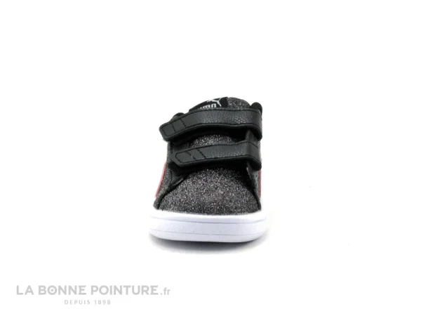 Nouvelle Collection Vente flash ❤️ Bébé Puma SMASH Glitz – Noir – Paillettes – Rose – Basket Fille – Scratches 🔔 3