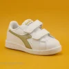 Pas Cher soldes France Les meilleures critiques de ⭐ Bébé Diadora GAME P TD Girl White Gold – Basket Velcro Fille – Blanc Et Or 😀 25