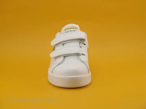 Pas Cher soldes France Les meilleures critiques de ⭐ Bébé Diadora GAME P TD Girl White Gold – Basket Velcro Fille – Blanc Et Or 😀 5