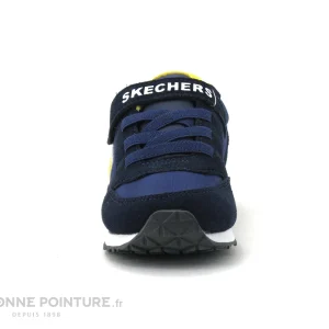 Tout neuf 😀 Bébé Skechers BOYS Retro Sneak GORVOX – Bleu Marine – Jaune – Basket 😉 Nouveau 11