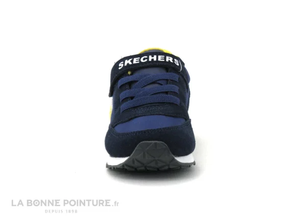 Tout neuf 😀 Bébé Skechers BOYS Retro Sneak GORVOX – Bleu Marine – Jaune – Basket 😉 Nouveau 3