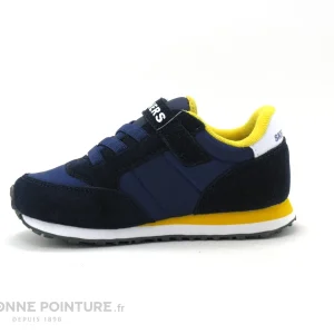 Tout neuf 😀 Bébé Skechers BOYS Retro Sneak GORVOX – Bleu Marine – Jaune – Basket 😉 Nouveau 13