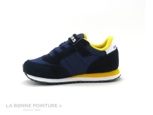 Tout neuf 😀 Bébé Skechers BOYS Retro Sneak GORVOX – Bleu Marine – Jaune – Basket 😉 Nouveau 4