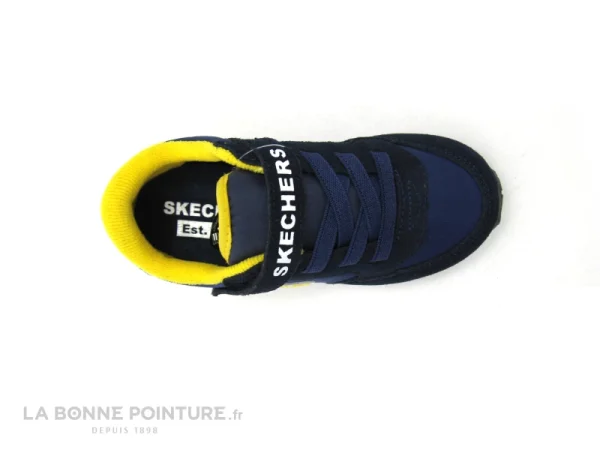 Tout neuf 😀 Bébé Skechers BOYS Retro Sneak GORVOX – Bleu Marine – Jaune – Basket 😉 Nouveau 7