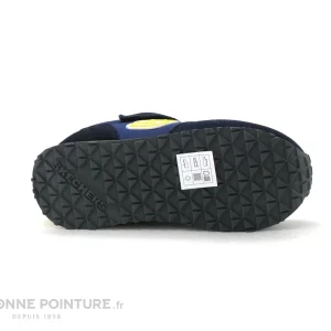 Tout neuf 😀 Bébé Skechers BOYS Retro Sneak GORVOX – Bleu Marine – Jaune – Basket 😉 Nouveau 21