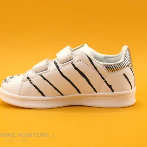 livraison la plus rapide Meilleur prix ⭐ Enfant Petit Genie ES4070E Blanc Noir Coeur Rouge – Basket Velcro Fille 🔥 8