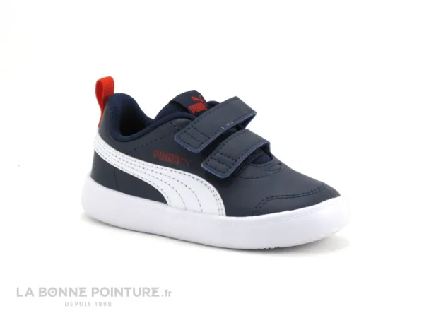 Remise ⌛ Bébé Puma COURTFLEX Bleu Marine – Basket Enfant Avec Scratches 👍 bas prix 1