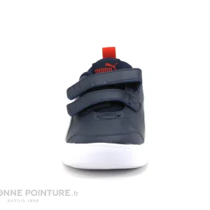 Remise ⌛ Bébé Puma COURTFLEX Bleu Marine – Basket Enfant Avec Scratches 👍 bas prix 11