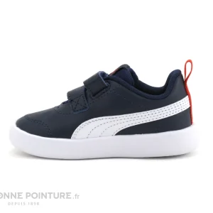 Remise ⌛ Bébé Puma COURTFLEX Bleu Marine – Basket Enfant Avec Scratches 👍 bas prix 13