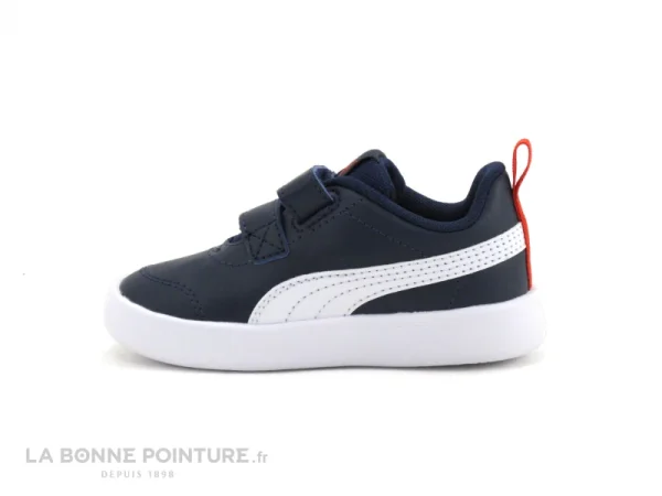 Remise ⌛ Bébé Puma COURTFLEX Bleu Marine – Basket Enfant Avec Scratches 👍 bas prix 4