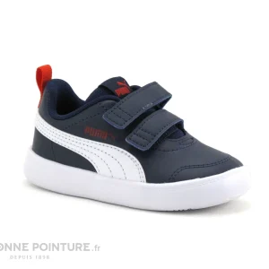 Remise ⌛ Bébé Puma COURTFLEX Bleu Marine – Basket Enfant Avec Scratches 👍 bas prix 17