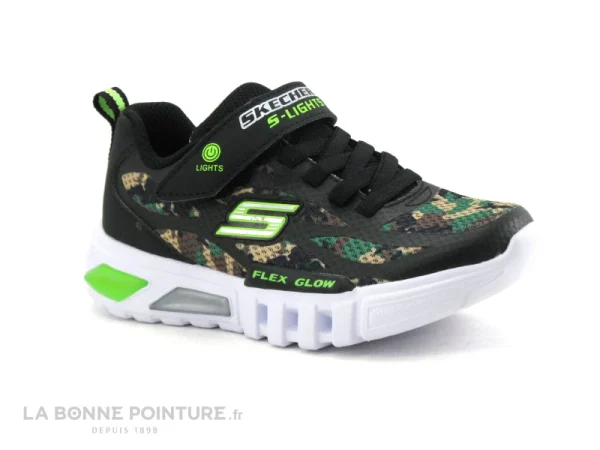 Vente flash ✨ Enfant Skechers Lights Flex Glow Rondler Camouflage – Basket 🔥 marque pas cher 6