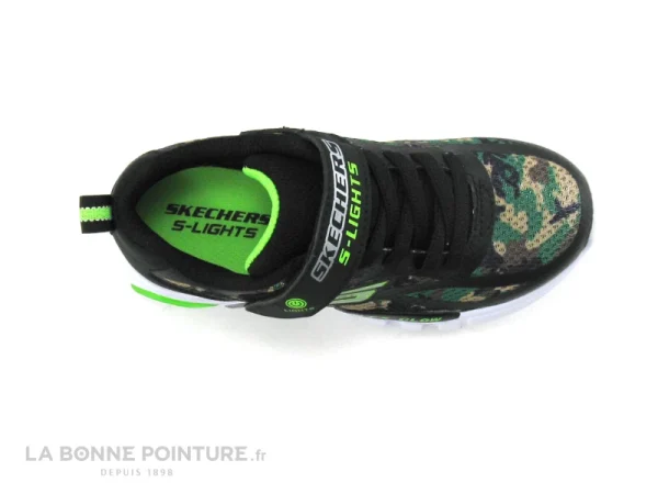 Vente flash ✨ Enfant Skechers Lights Flex Glow Rondler Camouflage – Basket 🔥 marque pas cher 7