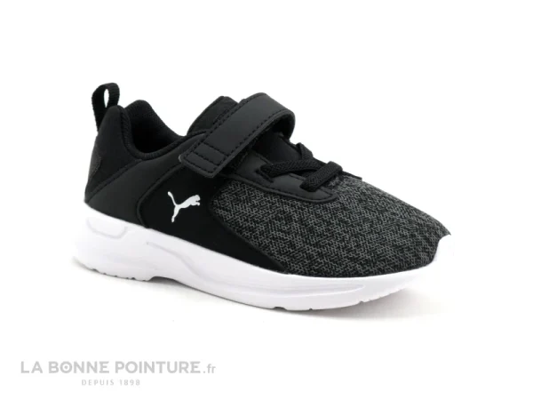 Meilleure affaire 👏 Bébé Puma COMET 2 Alt V – Basket Noire – Gris – Elastique Et Velcro 💯 Livraison Standard/Rapide 1