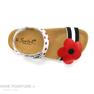 Tout neuf 🛒 Enfant Sonia C BIA – Rayures Pois Fleur – Rouge Noir Blanc – 🩴 Sandale Fille 😉 De super promotions disponibles 10