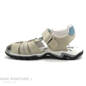 excellente qualité Tout neuf 😍 Enfant Bopy EPAUL Beige – Bleu Ciel – 🩴 Sandale GARCON Avec Velcro 👍 13