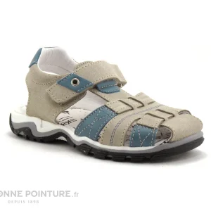 excellente qualité Tout neuf 😍 Enfant Bopy EPAUL Beige – Bleu Ciel – 🩴 Sandale GARCON Avec Velcro 👍 17