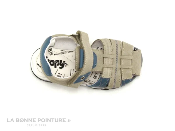 excellente qualité Tout neuf 😍 Enfant Bopy EPAUL Beige – Bleu Ciel – 🩴 Sandale GARCON Avec Velcro 👍 7