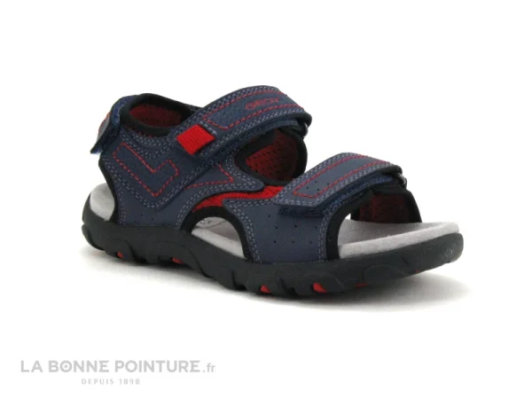 destockage Nouveau 🥰 Enfant Geox J0224A 🩴 Sandale STRADA – Navy Red – GARCON ✨ 1