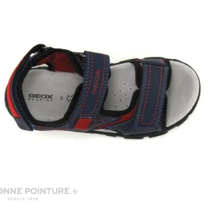 destockage Nouveau 🥰 Enfant Geox J0224A 🩴 Sandale STRADA – Navy Red – GARCON ✨ 19