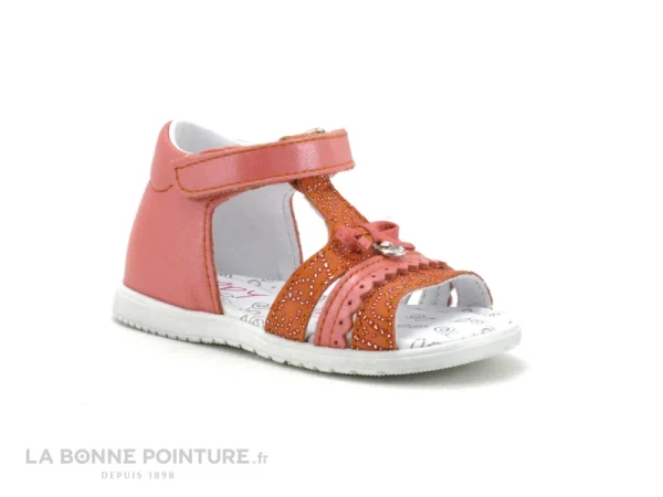 Budget ❤️ Bébé Bopy RAYA Corail – Nu-pieds BEBE Fille – Velcro 👏 à prix d'occasion 1