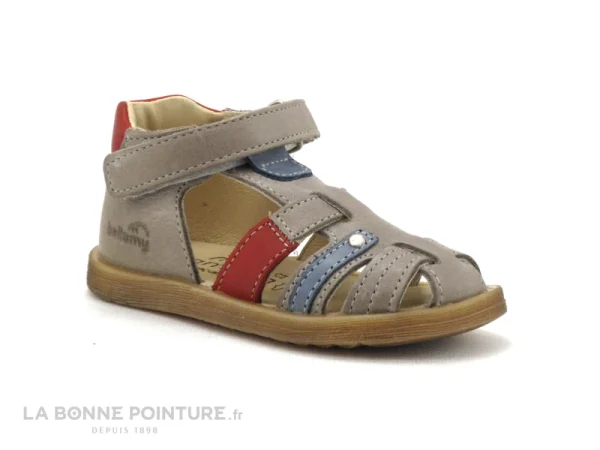 Grosses soldes 🧨 Bébé Bellamy DONJON Taupe Bleu Rouge – 275002 – 🩴 Sandale BEBE GARCON 🧨 soldes en ligne 1