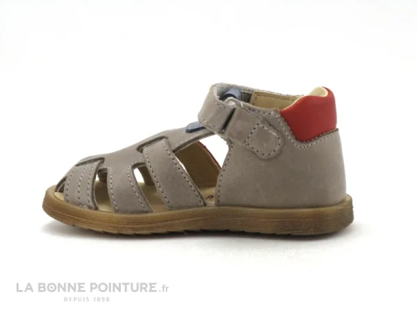 Grosses soldes 🧨 Bébé Bellamy DONJON Taupe Bleu Rouge – 275002 – 🩴 Sandale BEBE GARCON 🧨 soldes en ligne 4