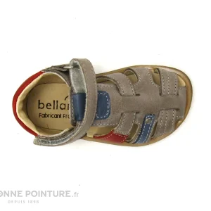 Grosses soldes 🧨 Bébé Bellamy DONJON Taupe Bleu Rouge – 275002 – 🩴 Sandale BEBE GARCON 🧨 soldes en ligne 19