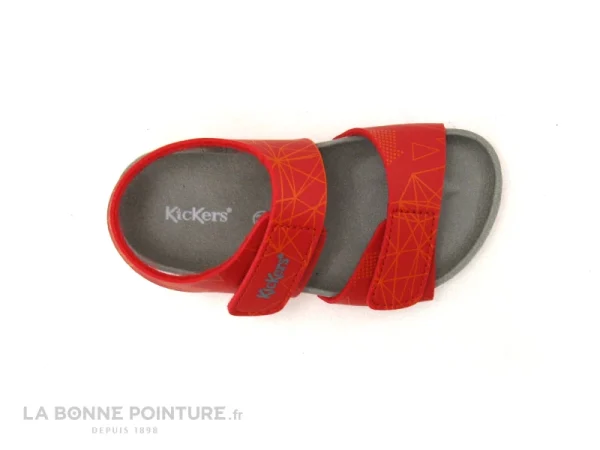 meilleure qualité Sortie ⌛ Kickers 🌞 Summerkro Rouge Galactic 785457 – 🩴 Sandale Velcro Enfant 🎁 4