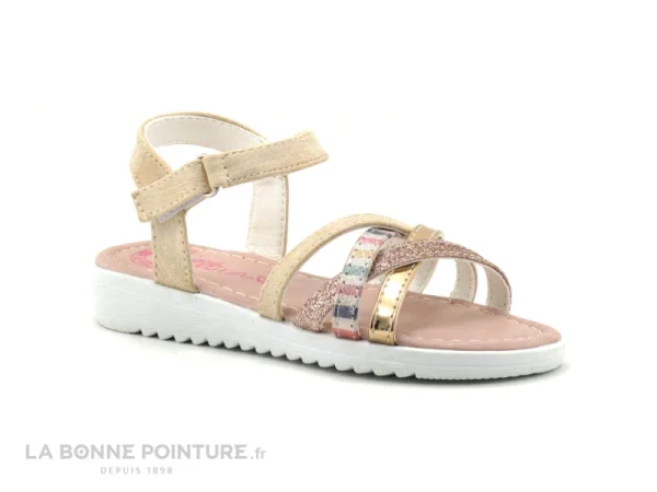 Remise 👍 Enfant Wipop YOLE Rose – Paillettes Et Rose Gold – Nu-pieds Fille 👏 boutique pas cher 1