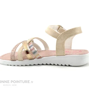 Remise 👍 Enfant Wipop YOLE Rose – Paillettes Et Rose Gold – Nu-pieds Fille 👏 boutique pas cher 8