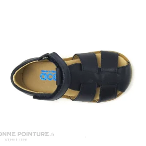 nouveau produit Meilleur prix 🧨 Bébé Acebos 1235AT – 🩴 Sandale BEBE Cuir Bleu Marine 😀 19