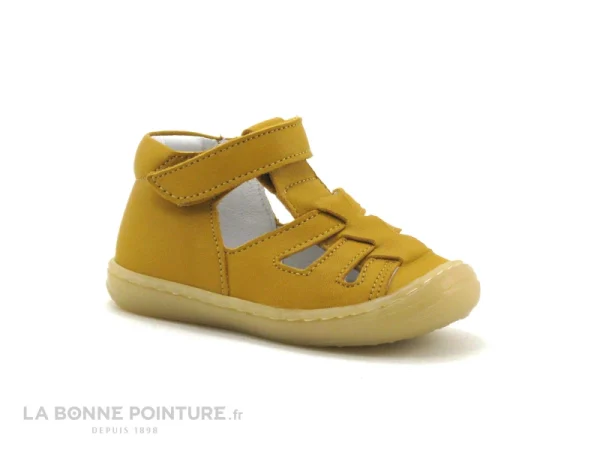 boutique paris Grosses soldes 😀 Bébé Bellamy LOPP Curry – 🩴 Sandale BEBE Cuir Jaune – Bout Ferme ⭐ 1