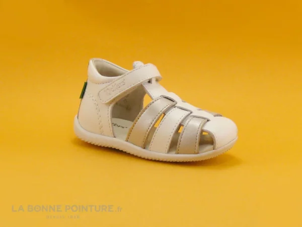 excellents soldes Bon marché 🧨 Bébé Kickers BIGFLO Blanc Argent 351376 – 🩴 Sandale Fille 🤩 1