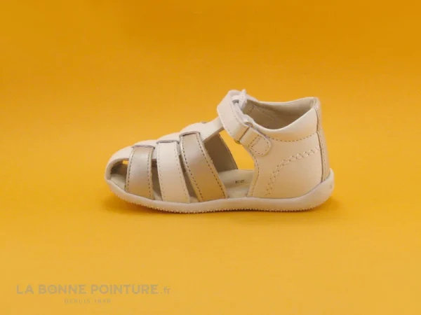 excellents soldes Bon marché 🧨 Bébé Kickers BIGFLO Blanc Argent 351376 – 🩴 Sandale Fille 🤩 4