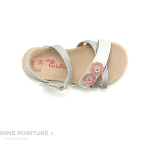 excellente qualité Les meilleures critiques de 🔥 Bébé Wipop YVER 26235 Argent Blanc – Fleurs Roses – Nu-pieds Fille 😍 10