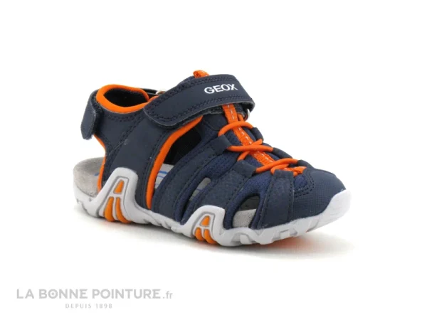 REMISE allant jusqu. Meilleure vente 🌟 Bébé Geox KRAZE B1524A Navy Orange – 🩴 Sandale Sport Enfant ❤️ 1