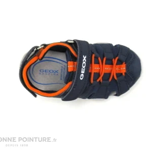 REMISE allant jusqu. Meilleure vente 🌟 Bébé Geox KRAZE B1524A Navy Orange – 🩴 Sandale Sport Enfant ❤️ 19