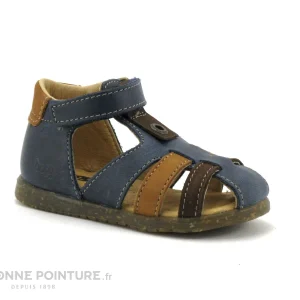 Grosses soldes 🥰 Bébé Bopy RADIUS Ocean – 🩴 Sandale BEBE Cuir Bleu Marine Et Camel 🥰 boutique en ligne france 17