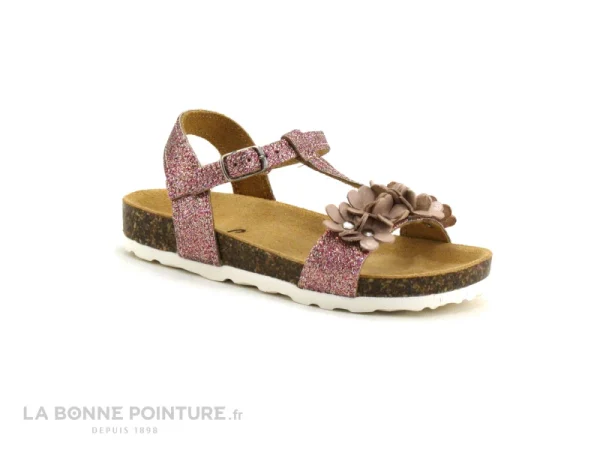 dernière tendance Meilleure affaire 🔔 Enfant Sonia C BRINA Rose – Paillettes Et Fleurs – 🩴 Sandale Fille ⭐ 1