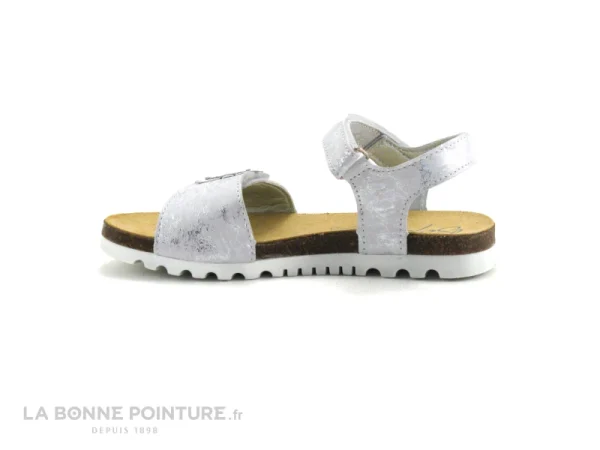 en vente Coupon 🔥 Enfant Bopy EVALNA Blanc – Argent 2 Brides Velcro – Fleur – 🩴 Sandale Fille 💯 4