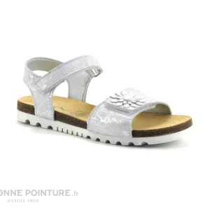 en vente Coupon 🔥 Enfant Bopy EVALNA Blanc – Argent 2 Brides Velcro – Fleur – 🩴 Sandale Fille 💯 17