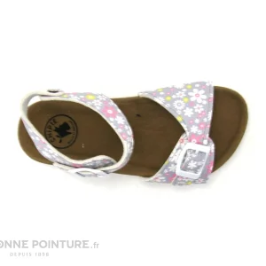 Vente flash ⌛ Enfant Chipie VACAJOU Fleurs Gris – Rose – Jaune – 🩴 Sandale Fille 🔥 achat pas cher 10