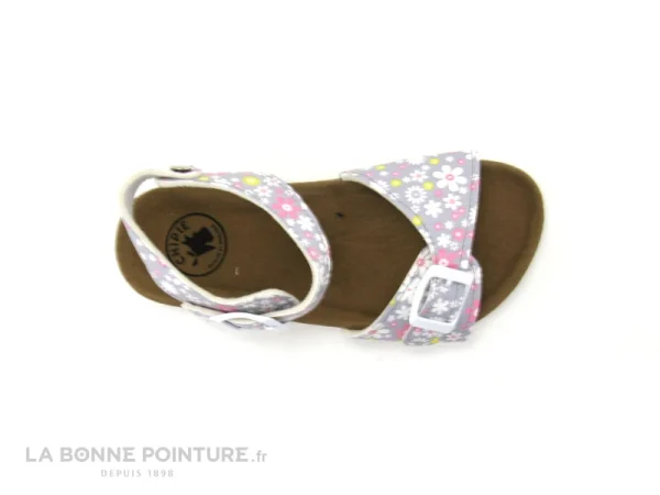 Vente flash ⌛ Enfant Chipie VACAJOU Fleurs Gris – Rose – Jaune – 🩴 Sandale Fille 🔥 achat pas cher 4