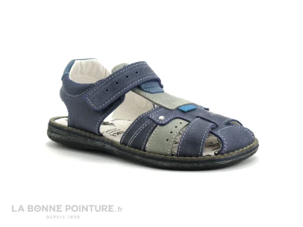 meilleur service Nouveau 🎉 Enfant Bopy ELVIS – Bleu Marine – Gris – 🩴 Sandale Velcro GARCON 😉 1