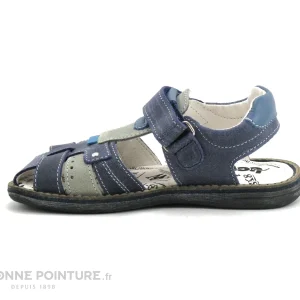 meilleur service Nouveau 🎉 Enfant Bopy ELVIS – Bleu Marine – Gris – 🩴 Sandale Velcro GARCON 😉 13